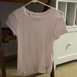 EMMA ANS SAM PINK DISTRESSED TSHIRT